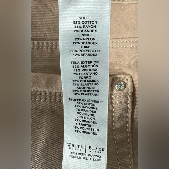 WHITE HOUSE BLACK MARKET Women’s Pants Skinny Leg Size 8R - Picture 9 of 9